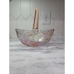 Home Interiors Multicolor Garden Basket, Rattan Handle Vintage Decor, Display‎